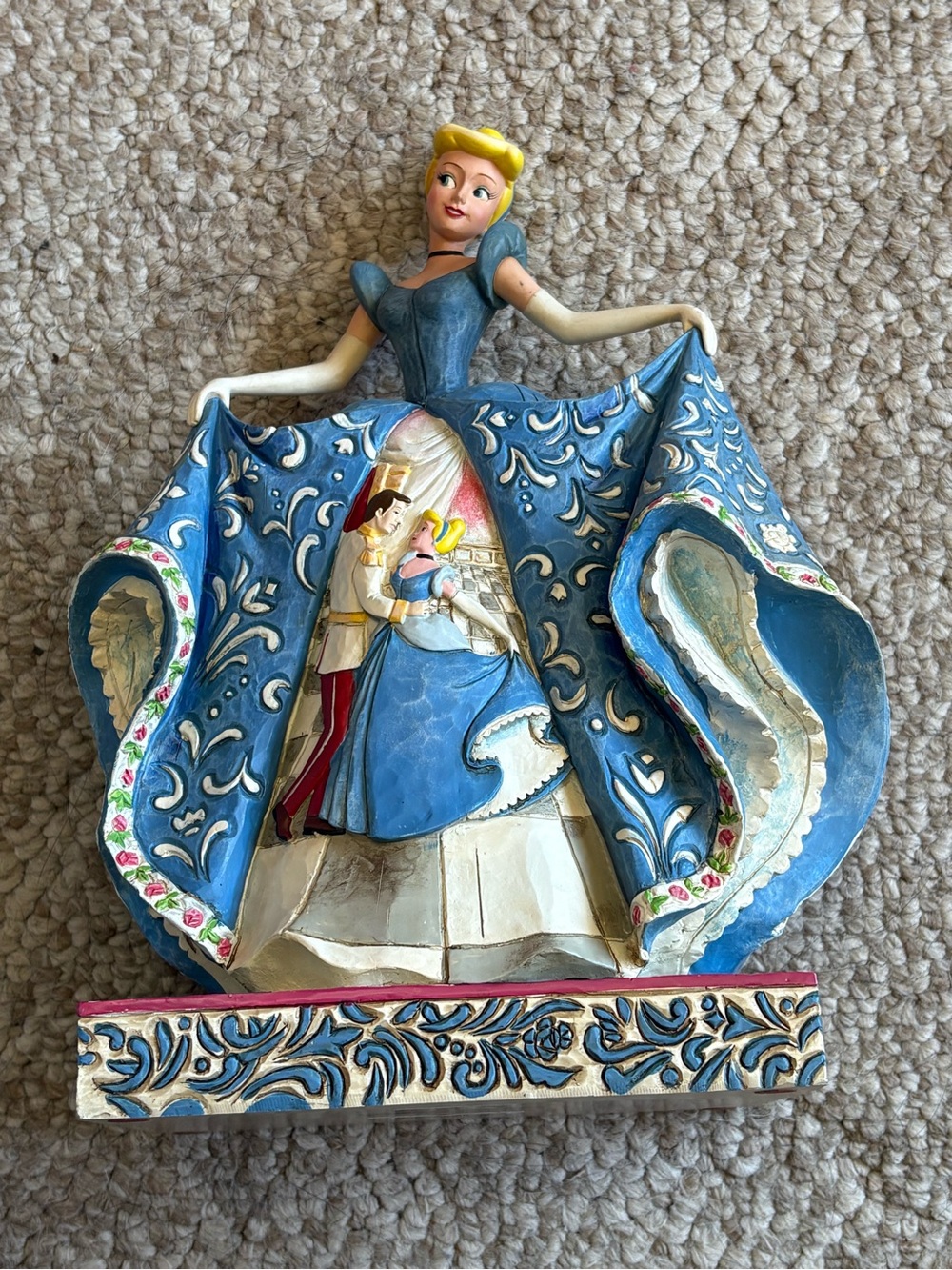 Disney Blue and Gold Cinderella Dress Figurine Sculpture